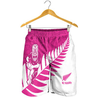 New Zealand Silver Fern Rugby Shorts for Men Go All Black Maori Pink Version - Polynesian Pride