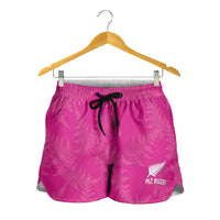 New Zealand Silver Fern Rugby Shorts for Women Go Aotearoa Champions World Cup Pink - Polynesian Pride