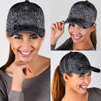 New Zealand Taiaha Maori Classic Cap Minimalist Silver Fern All Black LT9 - Polynesian Pride