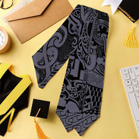 New Zealand Taiaha Maori Graduation Stole Minimalist Silver Fern All Black - Polynesian Pride