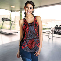 New Zealand Women Racerback Tank Maori Kiwiana Pattern Tukutuku Motif