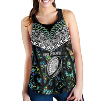 New Zealand Women Racerback Tank Maori Rugby Tattoo Papua Shell - Polynesian Pride