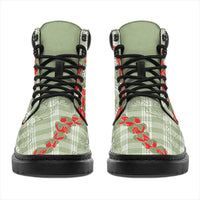 Omaomao Aloha Hawaii All Season Boots Rosebud Lei With Palaka Motif - Polynesian Pride