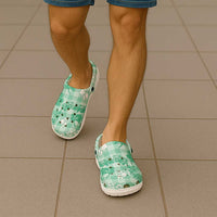 Omaomao Aloha Hawaii Clogs Shoes Plumeria Lei With Palaka Motif - Polynesian Pride