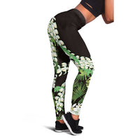 Omaomao Aloha Hawaii Lei Leggings Tropical Flowers Elegant Vibe LT14 - Polynesian Pride