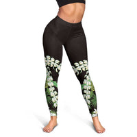 Omaomao Aloha Hawaii Lei Leggings Tropical Flowers Elegant Vibe LT14 - Polynesian Pride