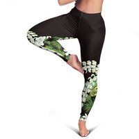 Omaomao Aloha Hawaii Lei Leggings Tropical Flowers Elegant Vibe LT14 - Polynesian Pride