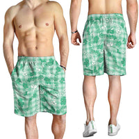 Omaomao Aloha Hawaii Shorts for Men Plumeria Lei With Palaka Motif - Polynesian Pride