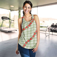 Omaomao Aloha Hawaii Women Racerback Tank Rosebud Lei With Palaka Motif LT14 - Polynesian Pride