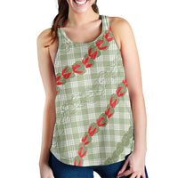 Omaomao Aloha Hawaii Women Racerback Tank Rosebud Lei With Palaka Motif LT14 - Polynesian Pride