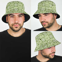 Omaomao Palaka Quilt Hawaii Bucket Hat Hawaiian Tropical Monstera Sea Turtle