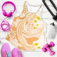 Orange Hawaii Shark Tattoo Women Racerback Tank Puakenikeni Lei Plumeria Polynesian Pattern LT14 Orange - Polynesian Pride