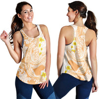 Orange Hawaii Shark Tattoo Women Racerback Tank Puakenikeni Lei Plumeria Polynesian Pattern LT14 - Polynesian Pride