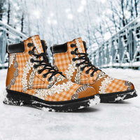 Orange Hawaii Tiare and Shell Lei All Season Boots Hawaiian Palaka Luxury Vibes LT14 - Polynesian Pride