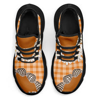 Orange Hawaii Tiare and Shell Lei Clunky Sneakers Hawaiian Palaka Luxury Vibes LT14 - Polynesian Pride
