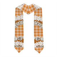 Orange Hawaii Tiare and Shell Lei Graduation Stole Hawaiian Palaka Luxury Vibes LT14 - Polynesian Pride