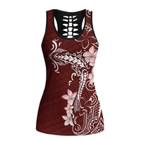 Oxblood Hawaii Hollow Tank Top Hammerhead Shark Tattoo Curve Polynesian - Polynesian Pride