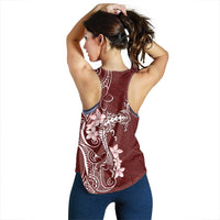 Oxblood Hawaii Women Racerback Tank Hammerhead Shark Tattoo Curve Polynesian - Polynesian Pride