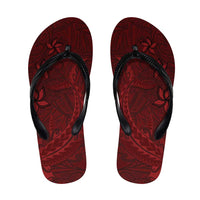 Oxblood Polynesia Flip Flops Hawaiian Tribal Hammerhead Shark Tattoo - Polynesian Pride
