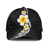 Pacific Hibiscus and Plumeria Tapa Pattern Classic Cap Black Color LT03 Universal Fit Black - Polynesian Pride