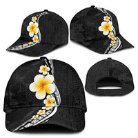 Pacific Hibiscus and Plumeria Tapa Pattern Classic Cap Black Color LT03 - Polynesian Pride
