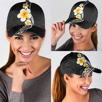Pacific Hibiscus and Plumeria Tapa Pattern Classic Cap Black Color LT03 - Polynesian Pride