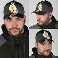 Pacific Hibiscus and Plumeria Tapa Pattern Classic Cap Black Color LT03 - Polynesian Pride