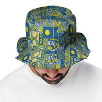 Palau Ungil Kurismas Bucket Hat Pacific Patchwork Xmas Vibes - Polynesian Pride