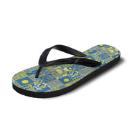 Palau Ungil Kurismas Flip Flops Pacific Patchwork Xmas Vibes - Polynesian Pride