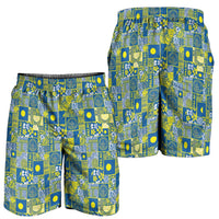 Palau Ungil Kurismas Shorts for Men Pacific Patchwork Xmas Vibes - Polynesian Pride