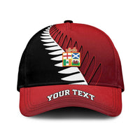 Personalised British Lions New Zealand Classic Cap Half Black Fern LT9 Universal Fit Red - Polynesian Pride