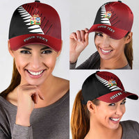 Personalised British Lions New Zealand Classic Cap Half Black Fern LT9 - Polynesian Pride