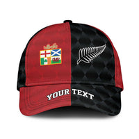 Personalised British Lions New Zealand Classic Cap Sporty Style LT9 Universal Fit Black - Polynesian Pride