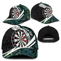 Personalized NZ Darts Classic Cap Paua Shell Maori Koru Whakairo LT7 - Polynesian Pride