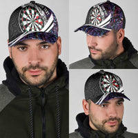 Personalized NZ Darts Classic Cap Paua Shell Maori Koru Whakairo - Purple LT7 - Polynesian Pride