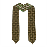 Pikake Maile Tiare Lei Graduation Stole Natural Lauhala Pattern