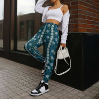 Pikake Maile Tiare Lei Jogger Pants Polu Lauhala Pattern
