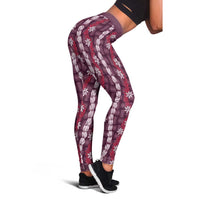 Pikake Maile Tiare Lei Leggings Akala Lauhala Pattern