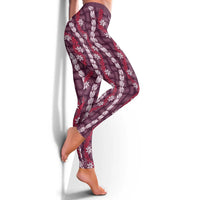 Pikake Maile Tiare Lei Leggings Akala Lauhala Pattern