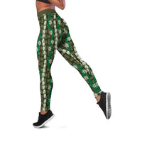 Pikake Maile Tiare Lei Leggings Omaomao Lauhala Pattern