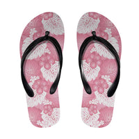 Pink Aloha Hawaii Flip Flops Monstera Hibiscus Plumeria Seamless Vibes - Polynesian Pride