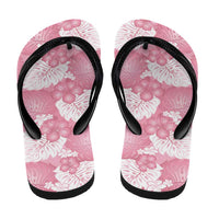 Pink Aloha Hawaii Flip Flops Monstera Hibiscus Plumeria Seamless Vibes - Polynesian Pride
