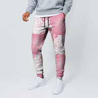 Pink Aloha Hawaii Jogger Pants Monstera Hibiscus Plumeria Seamless Vibes - Polynesian Pride