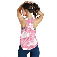 Pink Aloha Hawaii Women Racerback Tank Monstera Hibiscus Plumeria Seamless Vibes - Polynesian Pride