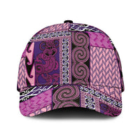 Pink Aotearoa Kowhaiwhai Pattern Classic Cap NZ Maori Quilt Style LT14 Universal Fit Pink - Polynesian Pride
