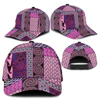 Pink Aotearoa Kowhaiwhai Pattern Classic Cap NZ Maori Quilt Style LT14 - Polynesian Pride