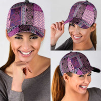 Pink Aotearoa Kowhaiwhai Pattern Classic Cap NZ Maori Quilt Style LT14 - Polynesian Pride