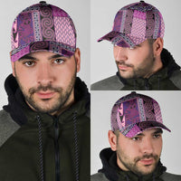 Pink Aotearoa Kowhaiwhai Pattern Classic Cap NZ Maori Quilt Style LT14 - Polynesian Pride