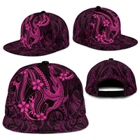 Pink Black Aloha Hawaii Snapback Cap Polynesian Shark Tattoo With Plumeria LT14 - Polynesian Pride