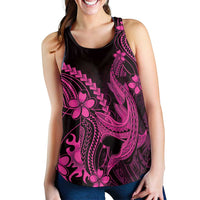 Pink Black Aloha Hawaii Women Racerback Tank Polynesian Shark Tattoo With Plumeria LT14 - Polynesian Pride